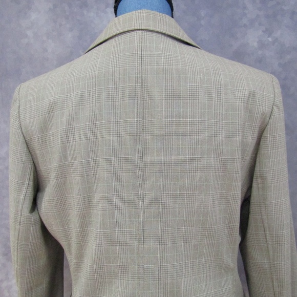 Rafaella Petite Tan Brown Plaid Blazer Size 10P - Picture 4 of 6